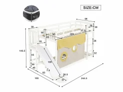 Discount Litera 90x200cm cama infantil estilo moderno protección anticaídas madera para habitación infantil (Sin colchón) Cama Litera