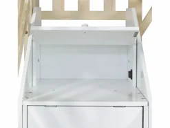 Online Litera 90x200cm tablero para pintar estilo casita escalera con almacenaje madera blanco y natural para habitación infantil (Sin colchón) Color natural claro