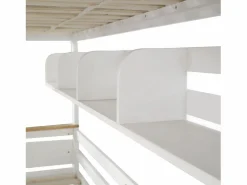 Hot Litera 90x200cm y 140x200cm - con escalera, estantes y 2 cajones - madera de pino y MDF - Cama Litera