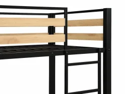 Clearance Literas 2 x 90 x 190 cm 1 cajón metal y MDF color natural y negro - CASIDIA Cama Litera