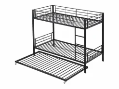 Sale Merax Literas 2 x 90 x 200 cm + cama nido 90 x 190 cm - metal - Negro
