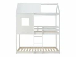 Sale Vente-unique Literas cabaña 2 x 90 x 190 cm en Pino y MDF en color - LIDOVARA Blanco
