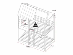 Sale Vente-unique Literas cabaña 2 x 90 x 190 cm en Pino y MDF en color - LIDOVARA Blanco