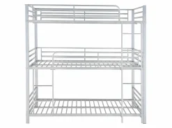 Hot Literas triples 3 x 90 x 190 cm metal + colchón - ELOUAN III Cama Litera