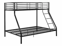 Vente-unique Literas 90x190 y 140x190 cm acero con colchón ELEVATIO IV Negro