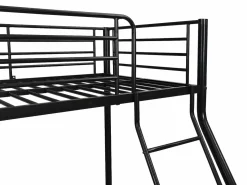 Vente-unique Literas 90x190 y 140x190 cm acero con colchón ELEVATIO IV Negro