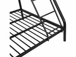 Vente-unique Literas 90x190 y 140x190 cm acero con colchón ELEVATIO IV Negro