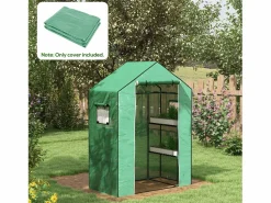 Online Lámina de recambio para invernadero, protección UV, puertas y ventanas enrollables, plástico, (140x73x190 cm) Invernadero De Jardín