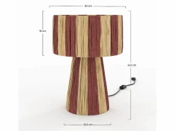Rendez-Vous Déco Lámpara a rayas naranja de hoja de palma - Soléa