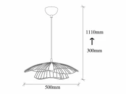 OZAIA Lámpara colgante de alambre metálico - D. 50 x H. 30/110 cm - Oro - ATHERIA