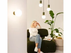 Clearance Lámpara Colgante Halo Moderno De Aluminio/Vidrio - 1 Fuentes Luminosas - L.12 X A.120 Cm - Oliva Lámpara Suspendida
