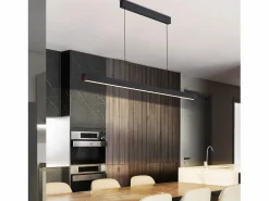 Outlet NETTLIFE Lámpara colgante LED para comedor, regulable, negra, moderna, 50 W, 148,5 cm Negro