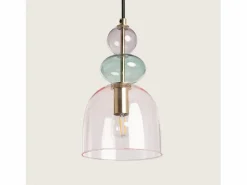 Outlet Lámpara Colgante Metal y Cristal Baudelaire Rosa Lámpara Suspendida