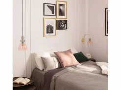Outlet Lámpara Colgante Metal y Cristal Baudelaire Rosa Lámpara Suspendida
