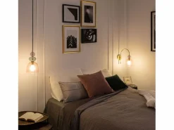 Outlet Lámpara Colgante Metal y Cristal Baudelaire Rosa Lámpara Suspendida