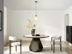 Outlet Lámpara colgante negra con cristal blanco D.14 x Alt.120 cm - LOUXOR Lámpara Suspendida