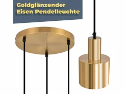 Sale Lámpara colgante para mesa de comedor, lámpara colgante vintage, 3 llamas, redonda, diseño moderno, E27 Lámpara Suspendida