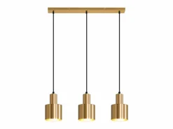 Hot NETTLIFE Lámpara colgante para mesa de comedor, estilo vintage, 3 luces, dorada, diseño moderno, de metal, E27 Dorado