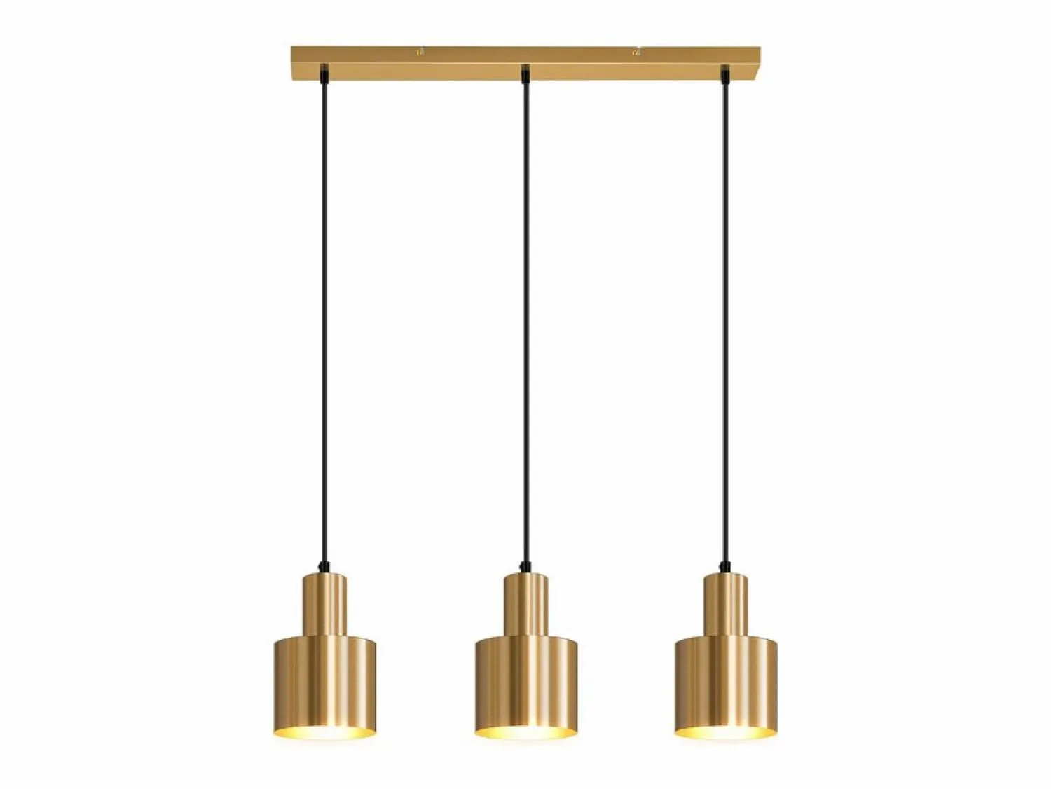 Hot NETTLIFE Lámpara colgante para mesa de comedor, estilo vintage, 3 luces, dorada, diseño moderno, de metal, E27 Dorado