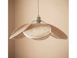 New Ledkia Lámpara Colgante Ratán Nirvana Trenzado Negro Multicolor