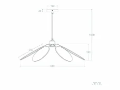 New Ledkia Lámpara Colgante Ratán Nirvana Trenzado Negro Multicolor