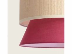 Ledkia Lámpara Colgante Tela Chulu Rojo Frambuesa