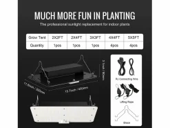 Clearance Lámpara de Crecimiento LED SucceBuy 150 W, Espectro Completo de Intensidad Variable, Diodos Samsung para Plantas de Interior, Vegetación, Floración, Invernadero Invernadero De Jardín