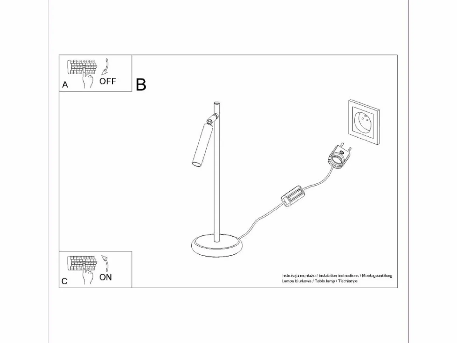 Discount Sollux Lighting Lámpara de escritorio Brill moderno de acero - 1 fuentes luminosas 4000K - L.14 x A.43 cm - Blanco