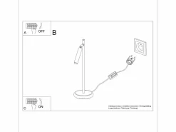 Sollux Lighting Lámpara de escritorio Brill moderno de acero - 1 fuentes luminosas 3000K - L.14 x A.43 cm -