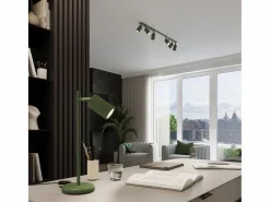 New Sollux Lighting Lámpara de escritorio Gloow minimalista de aluminio - 1 fuentes luminosas 4000K - L.14,5 x A.43 cm - oliva Verde