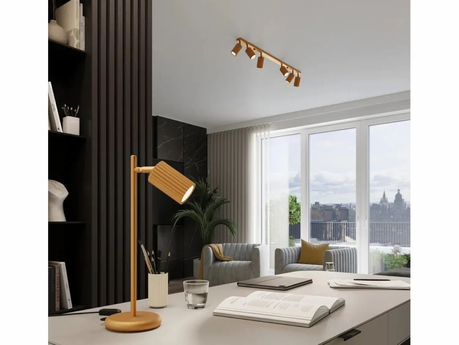 Sollux Lighting Lámpara de escritorio Gloow minimalista de aluminio - 1 fuentes luminosas 3000K - L.14,5 x A.43 cm -
