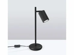 New Sollux Lighting Lámpara de escritorio Gloow minimalista de aluminio - 1 fuentes luminosas 3000K - L.14,5 x A.43 cm - Negro