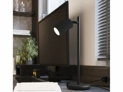 New Sollux Lighting Lámpara de escritorio Gloow minimalista de aluminio - 1 fuentes luminosas 3000K - L.14,5 x A.43 cm - Negro