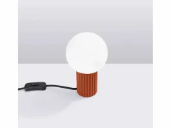 Outlet Sollux Lighting Lámpara De Escritorio Halo Moderno De Aluminio/Vidrio - 1 Fuentes Luminosas - L.12 X A.19 Cm - Ocre Rojo