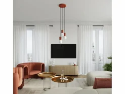 Outlet Sollux Lighting Lámpara De Escritorio Halo Moderno De Aluminio/Vidrio - 1 Fuentes Luminosas - L.12 X A.19 Cm - Ocre Rojo