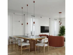 Outlet Sollux Lighting Lámpara De Escritorio Halo Moderno De Aluminio/Vidrio - 1 Fuentes Luminosas - L.12 X A.19 Cm - Ocre Rojo