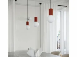 Outlet Sollux Lighting Lámpara De Escritorio Halo Moderno De Aluminio/Vidrio - 1 Fuentes Luminosas - L.12 X A.19 Cm - Ocre Rojo