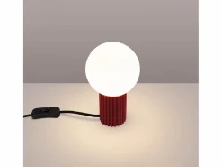 Online Sollux Lighting Lámpara De Escritorio Halo Moderno De Aluminio/Vidrio - 1 Fuentes Luminosas - L.12 X A.19 Cm - Borgoña Granate