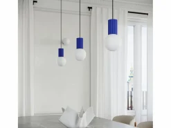Sollux Lighting Lámpara De Escritorio Halo Moderno De Aluminio/Vidrio - 1 Fuentes Luminosas - L.12 X A.19 Cm - Ultramarino