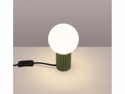 Best Lámpara De Escritorio Halo Moderno De Aluminio/Vidrio - 1 Fuentes Luminosas - L.12 X A.19 Cm - Oliva Lámpara De Escritorio