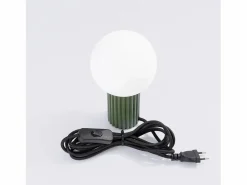 Best Lámpara De Escritorio Halo Moderno De Aluminio/Vidrio - 1 Fuentes Luminosas - L.12 X A.19 Cm - Oliva Lámpara De Escritorio