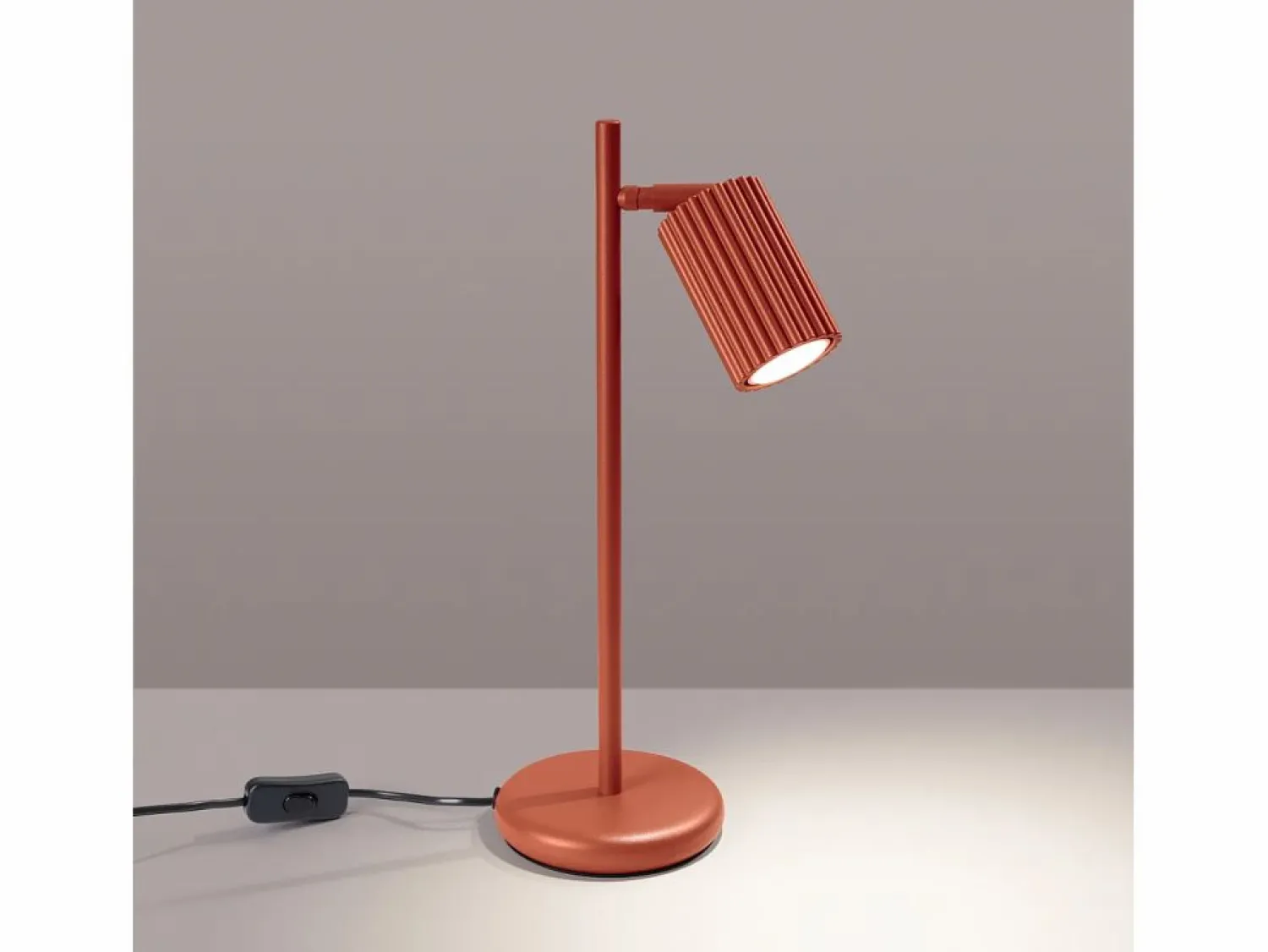 Sollux Lighting Lámpara De Escritorio Karbon Minimalista De Aluminio - 1 Fuentes Luminosas - L.14,5 X A.43 Cm - Ocre Rojo