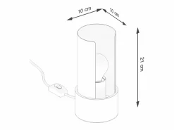 Sollux Lighting Lámpara de escritorio Torow minimalista de acero - 1 fuentes luminosas 4000K - L.10 x A.21 cm -