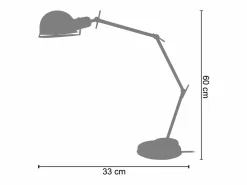 TOSEL Lámpara de Escritorio ,metal,Aluminio ,A60xD33xP33cm Plateado