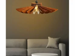 OZAIA Lámpara de MDF - Luminaria D. 68 x Alt. 50 cm - Marrón - FARITA