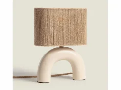 Ledkia Lámpara de Mesa Cerámica y Cuerda Natural Callie Beige