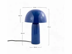 Hot Rendez-Vous Déco Lámpara de mesa de metal oscuro - Joy Azul