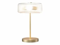 OZAIA Lámpara de mesa dorada y transparente D.30 x Alt.49 cm- LACAYA