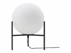 OZAIA Lámpara de mesa globo con pie, D. 25 x H. 35 cm, y blanco - BARLOW