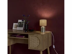 Sale Sweeek Lámpara de mesa interior cerámica pantalla de efecto de mimbre Verde
